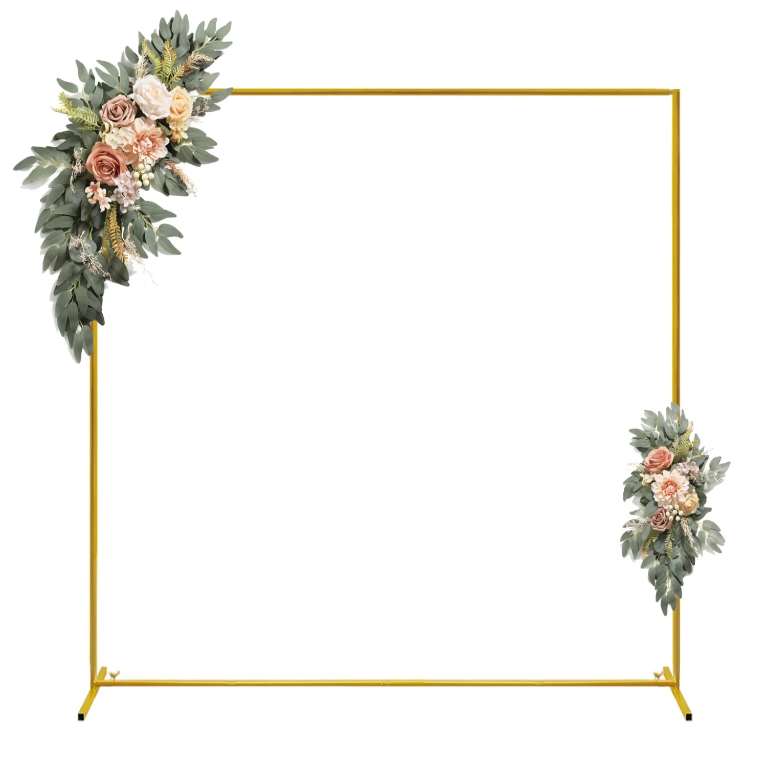 Gold Wedding Arches Square Backdrop Stand Metal Balloon Arch Stand for Ceremony Birthday Party Bridal Shower Decoration