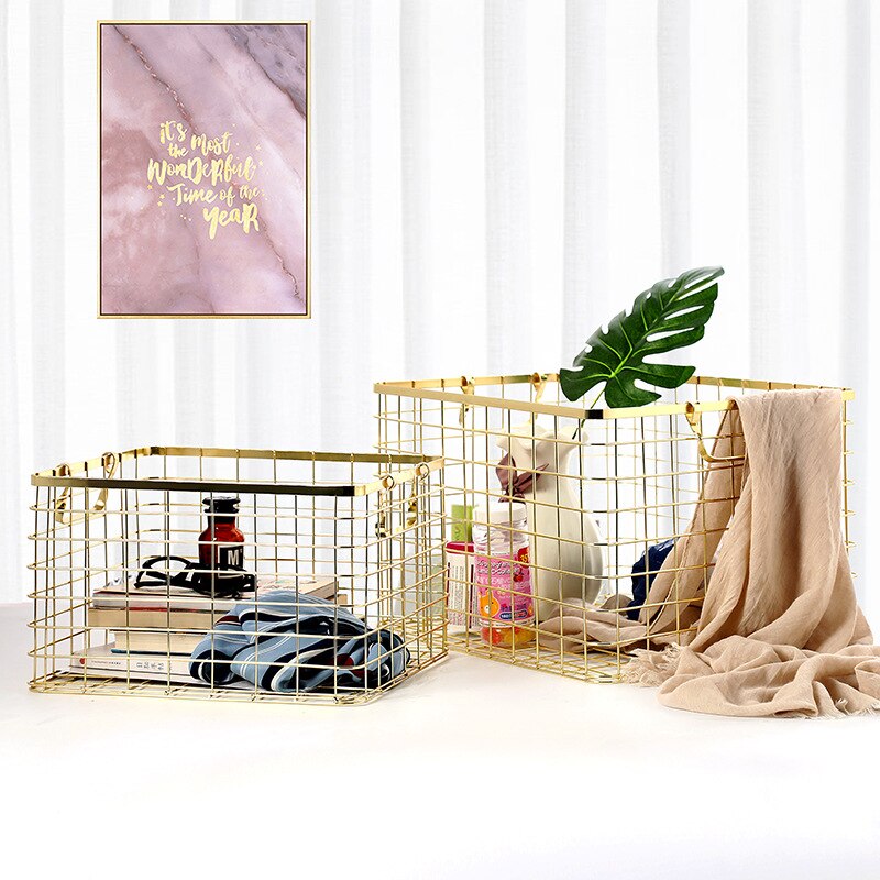 Gold Wire Basket Minimalist Style