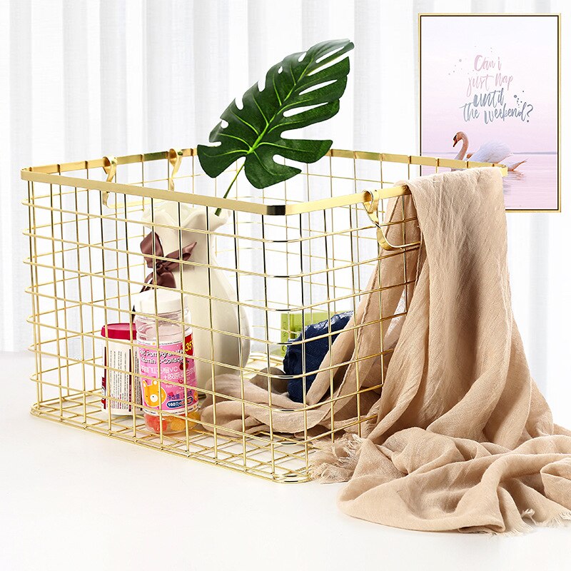 Gold Wire Basket Minimalist Style