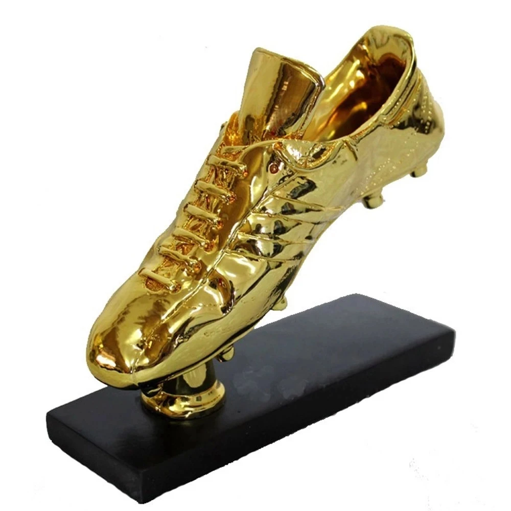 Golden Boot Award Resin Charms Football Match Soccer Fans Souvenir GOLD Plating Shoe Trophy Gift Home Office Decoration
