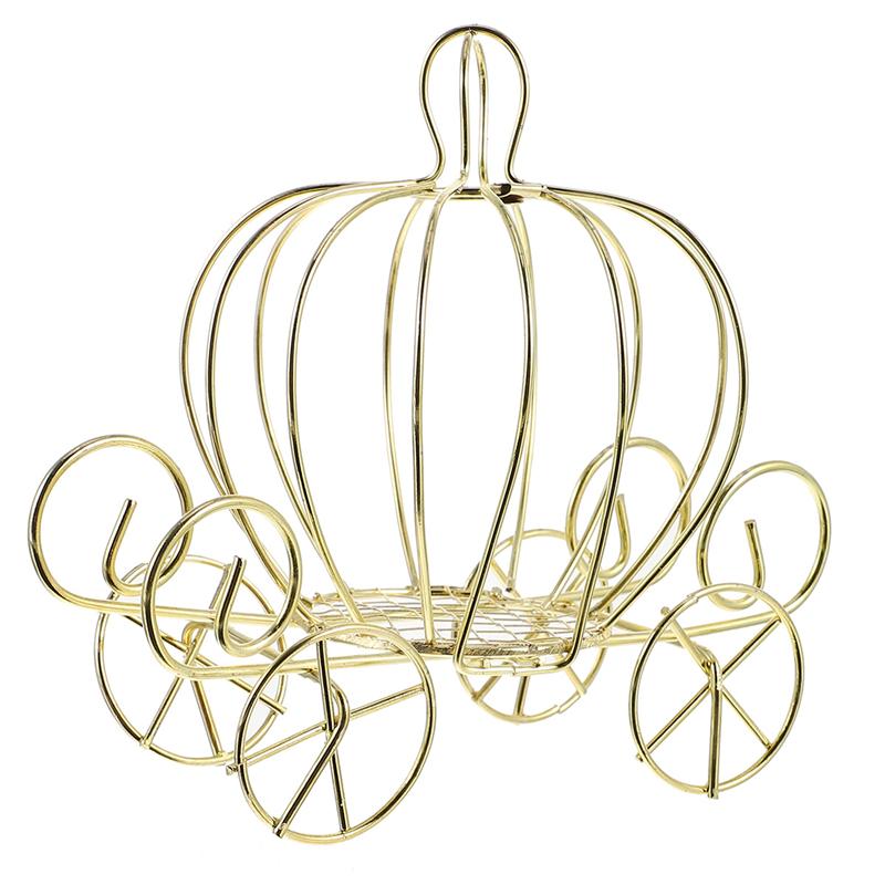 Golden Metal Pumpkin Carriage Centerpiece