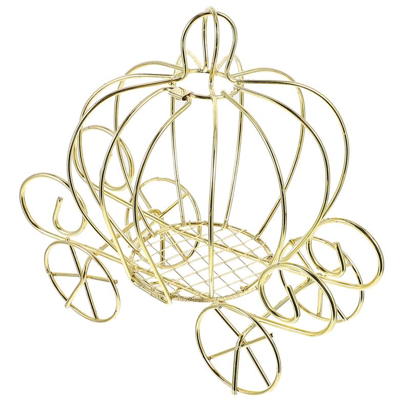 Golden Metal Pumpkin Carriage Centerpiece