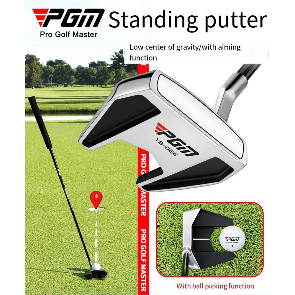 Golf Club Stand Up Golf Putter Low Center of Gravity with Ball Picking Function Stainless Steel Shaft Standing Putter Golf Club Stand Up Golf Putter Low Center of Gravity with Ball Picking Function Stainless Steel Shaft Standing Putter