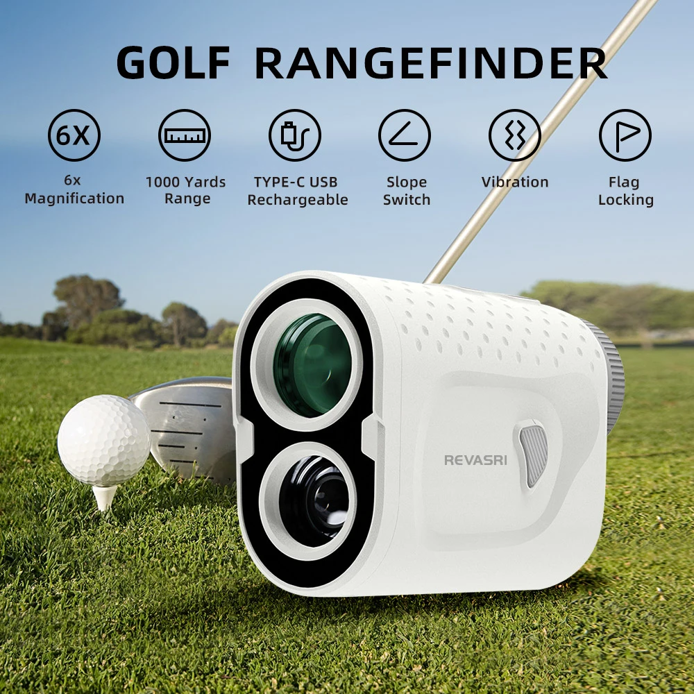 Golf Rangefinder with Slope 1000 Yards Range Finder Golfing 6X Magnification Flag Pole Locking Vibration Magnet Stripe