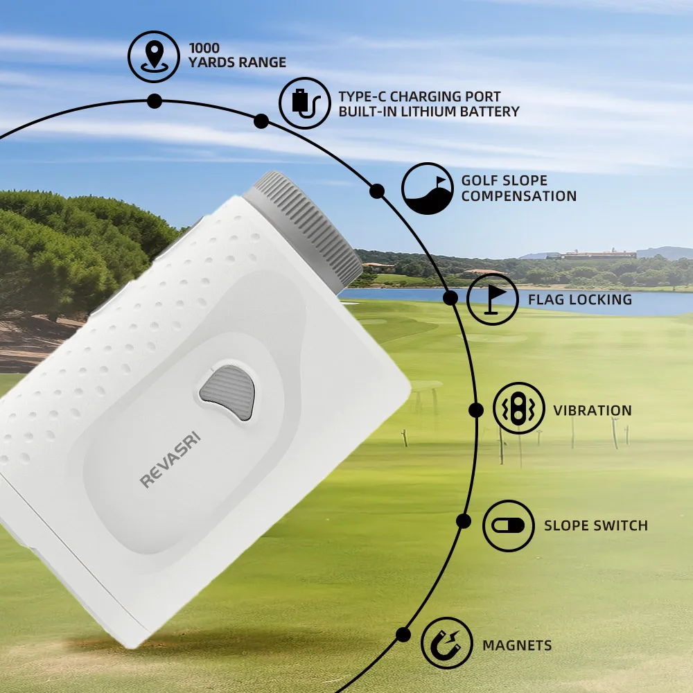 Golf Rangefinder with Slope 1000 Yards Range Finder Golfing 6X Magnification Flag Pole Locking Vibration Magnet Stripe