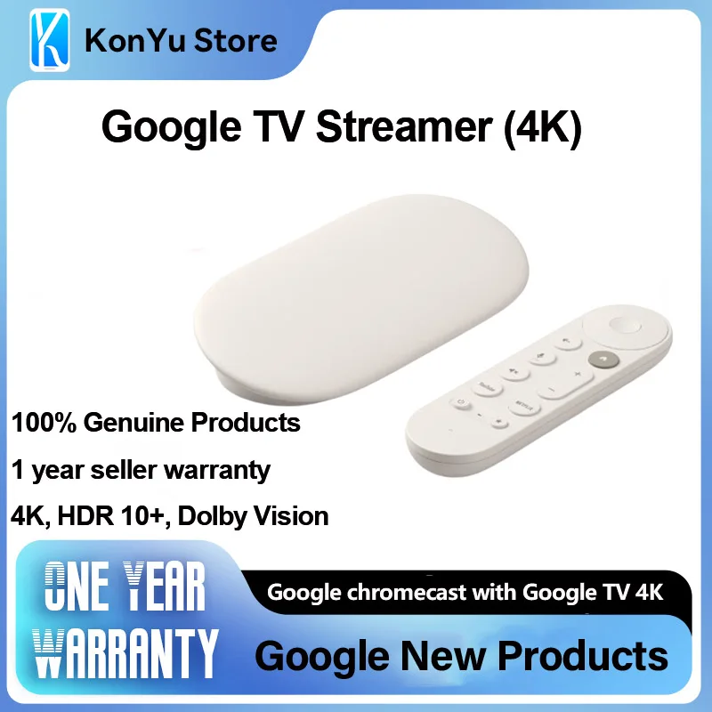 Google TV Streamer (4K) Ready Stock Android 10 32GB Netflix Certified Dolby Vision Atmos Up to 4K HDR 60 FPS HDMI