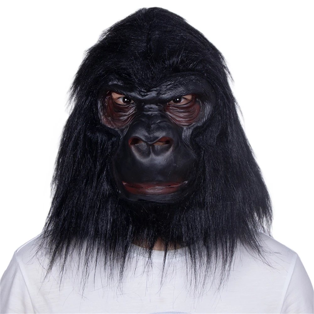 Gorilla Full Head Mask Latex Lifelike Animal Mask With Hair Gorilla Full Head Mask Latex Lifelike Animal Mask With Hair