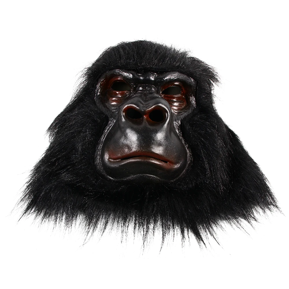 Gorilla Full Head Mask Latex Lifelike Animal Mask With Hair