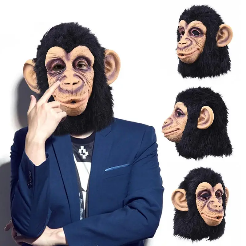Gorilla Monkey Halloween Masks Adult Full Face Funny Mask Latex Halloween Party Cosplay Costume Masquerade Realistic Gorilla Monkey Halloween Masks Adult Full Face Funny Mask Latex Halloween Party Cosplay Costume Masquerade Realistic