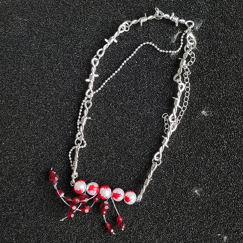 Gothic Bloody Pearl Necklace