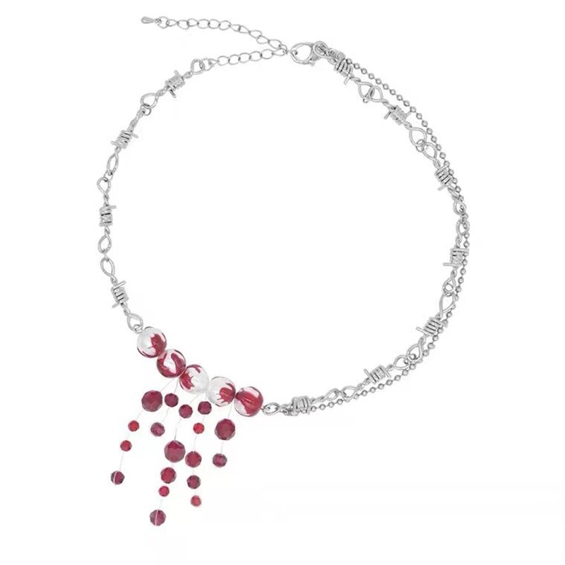 Gothic Bloody Pearl Necklace