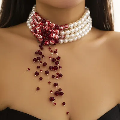 Gothic Design Dripping Blood Necklace