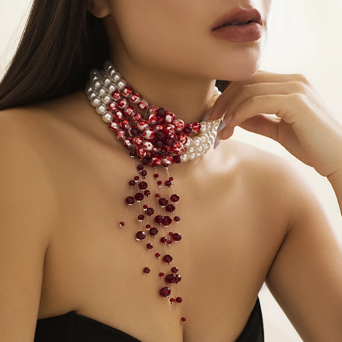 Gothic Design Dripping Blood Necklace