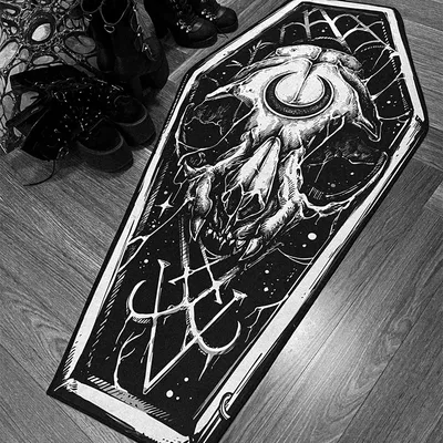 Gothic Design Halloween Coffin Rug
