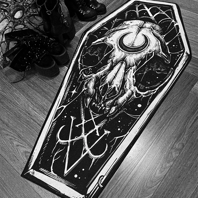 Gothic Design Halloween Coffin Rug