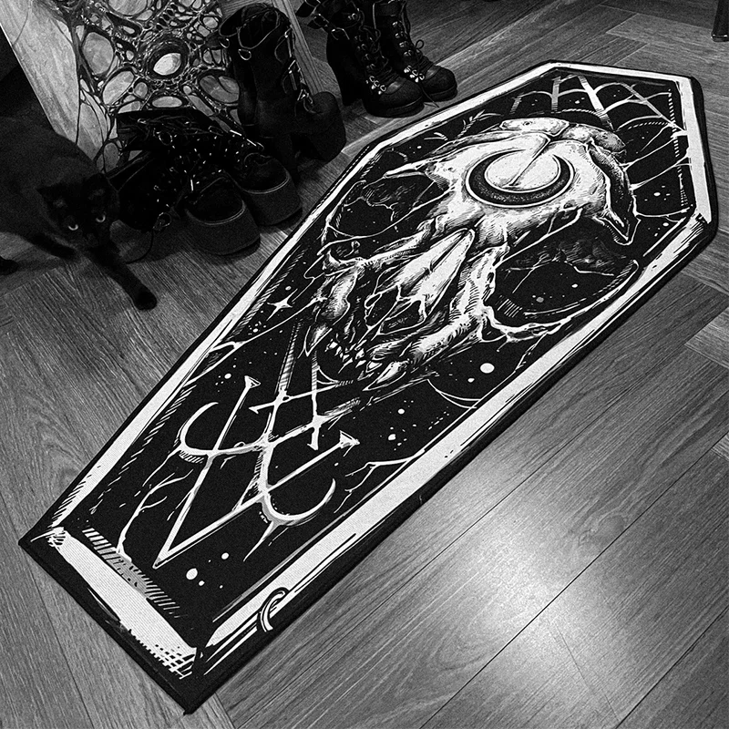 Gothic Design Halloween Coffin Rug