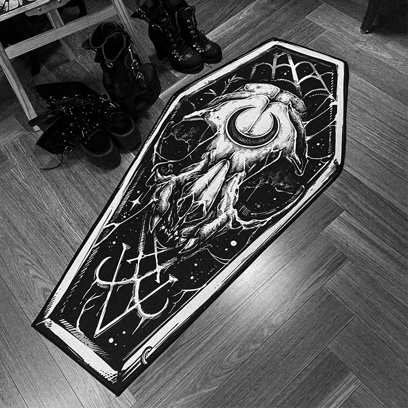 Gothic Design Halloween Coffin Rug