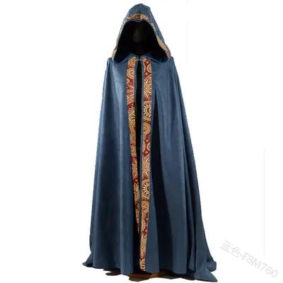 Gothic Hooded Cloak Coat Halloween Costume Vampire Devil Wizard Cape Viking Robe Gown Party Cosplay Costume Halloween