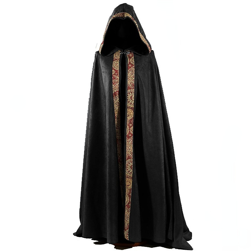 Gothic Hooded Cloak Coat Halloween Costume Vampire Devil Wizard Cape Viking Robe Gown Party Cosplay Costume Halloween