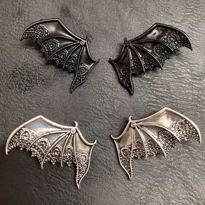 Gothic Metal Bat Wing Hair Clips