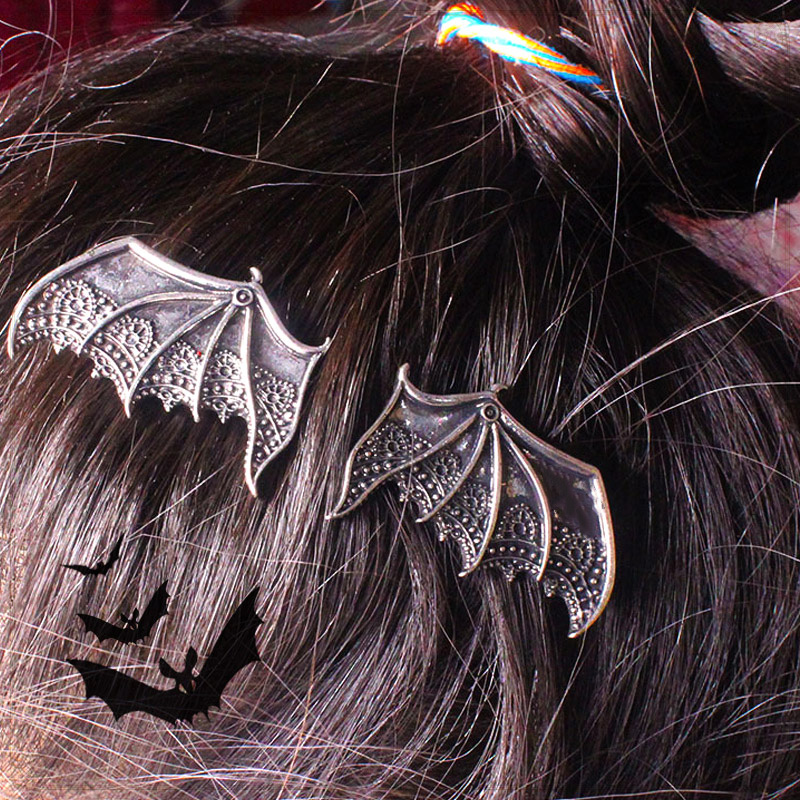 Gothic Metal Bat Wing Hair Clips