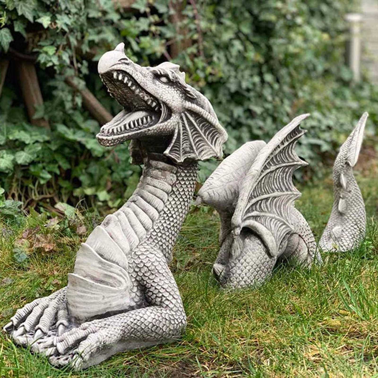 Gothic Resin Dragon Lawn Ornament