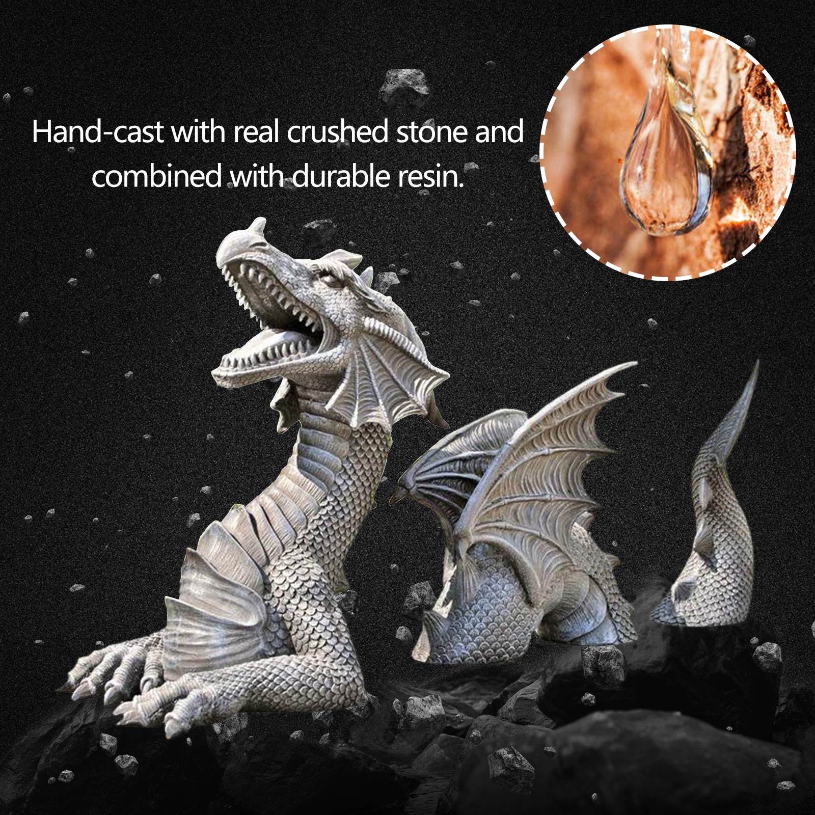 Gothic Resin Dragon Lawn Ornament Gothic Resin Dragon Lawn Ornament