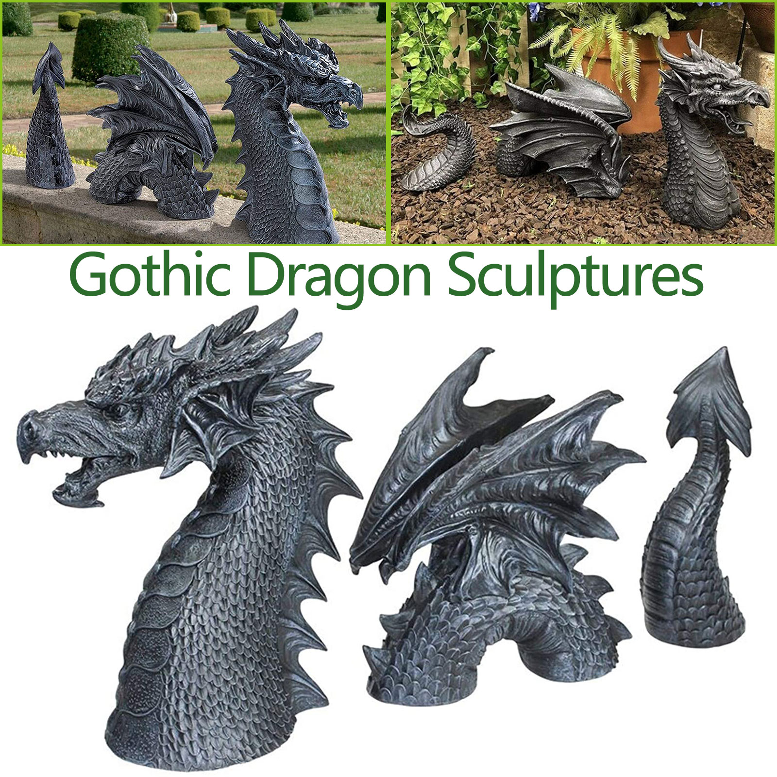 Gothic Resin Dragon Lawn Ornament Gothic Resin Dragon Lawn Ornament