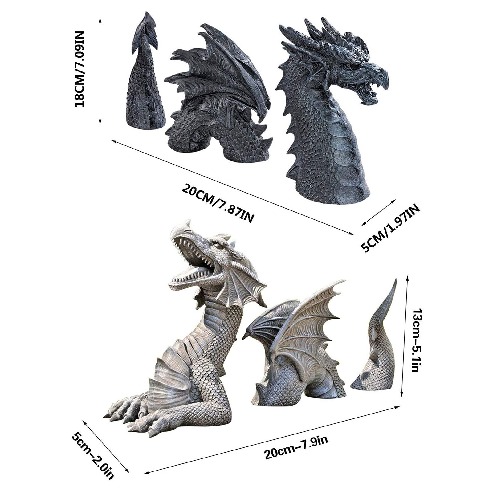 Gothic Resin Dragon Lawn Ornament Gothic Resin Dragon Lawn Ornament