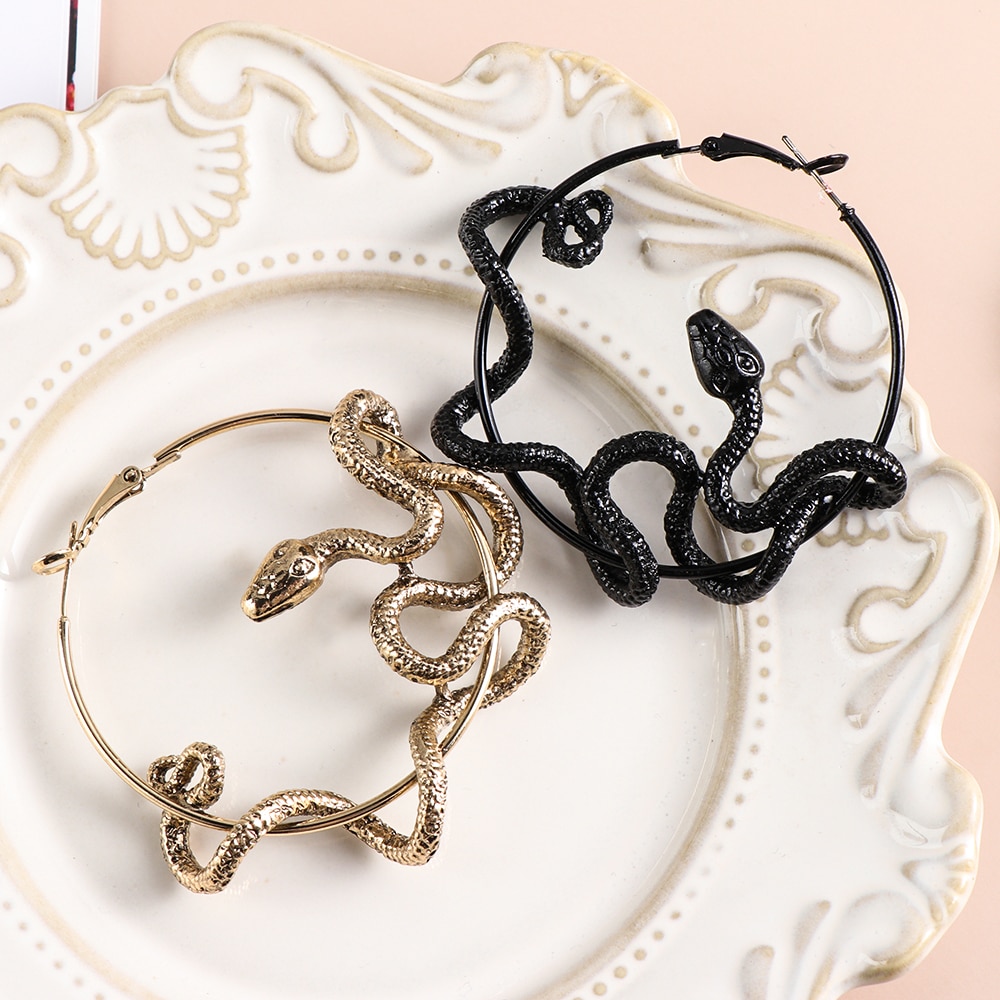 Gothic Snake Hoop Earrings Gothic Snake Hoop Earrings