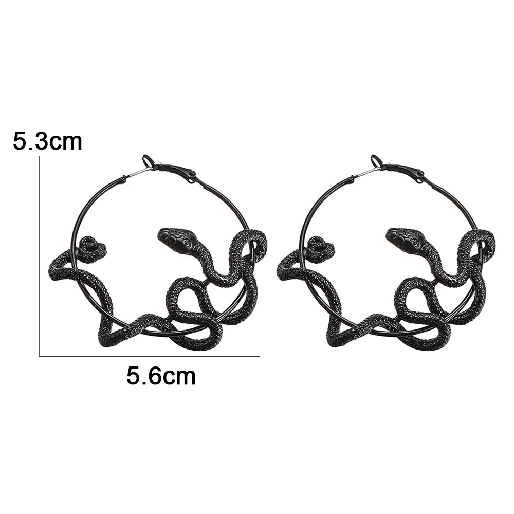 Gothic Snake Hoop Earrings