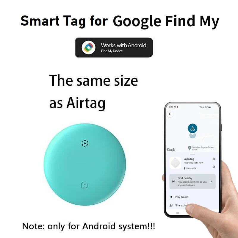 Gps Tracker for Android Google Find My Device Global Positioning Locator Airtag Replacement Smart Finder for Car Kids