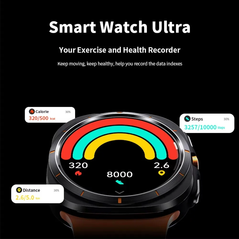GPS Watch 7 Ultra 47mm Smart Watch IP68 Waterproof Bluetooth Call Compass Smartwatch for Men Women 1.43″ AMOLED Screen