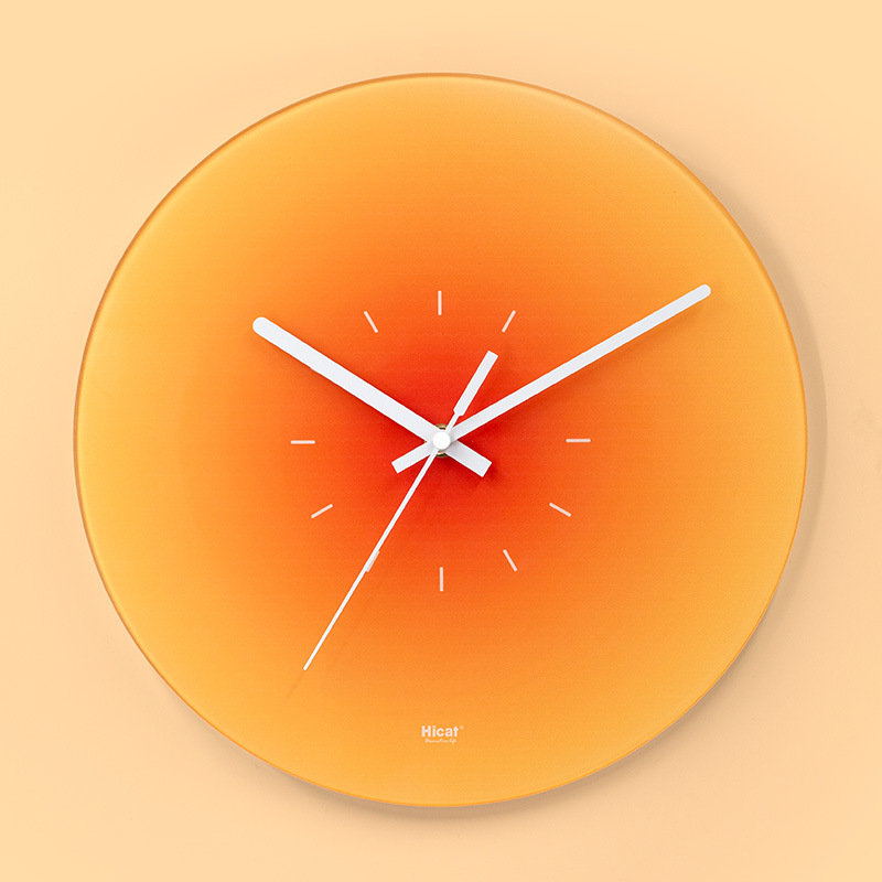 Gradient Color Glass Sunset Clock