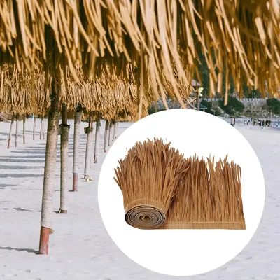 Grass Artificial Thatch Roofing for Outdoor Garden Patio Umbrella Cover 1mx50cm Straw Roof Thatch Simulation Panel Palm