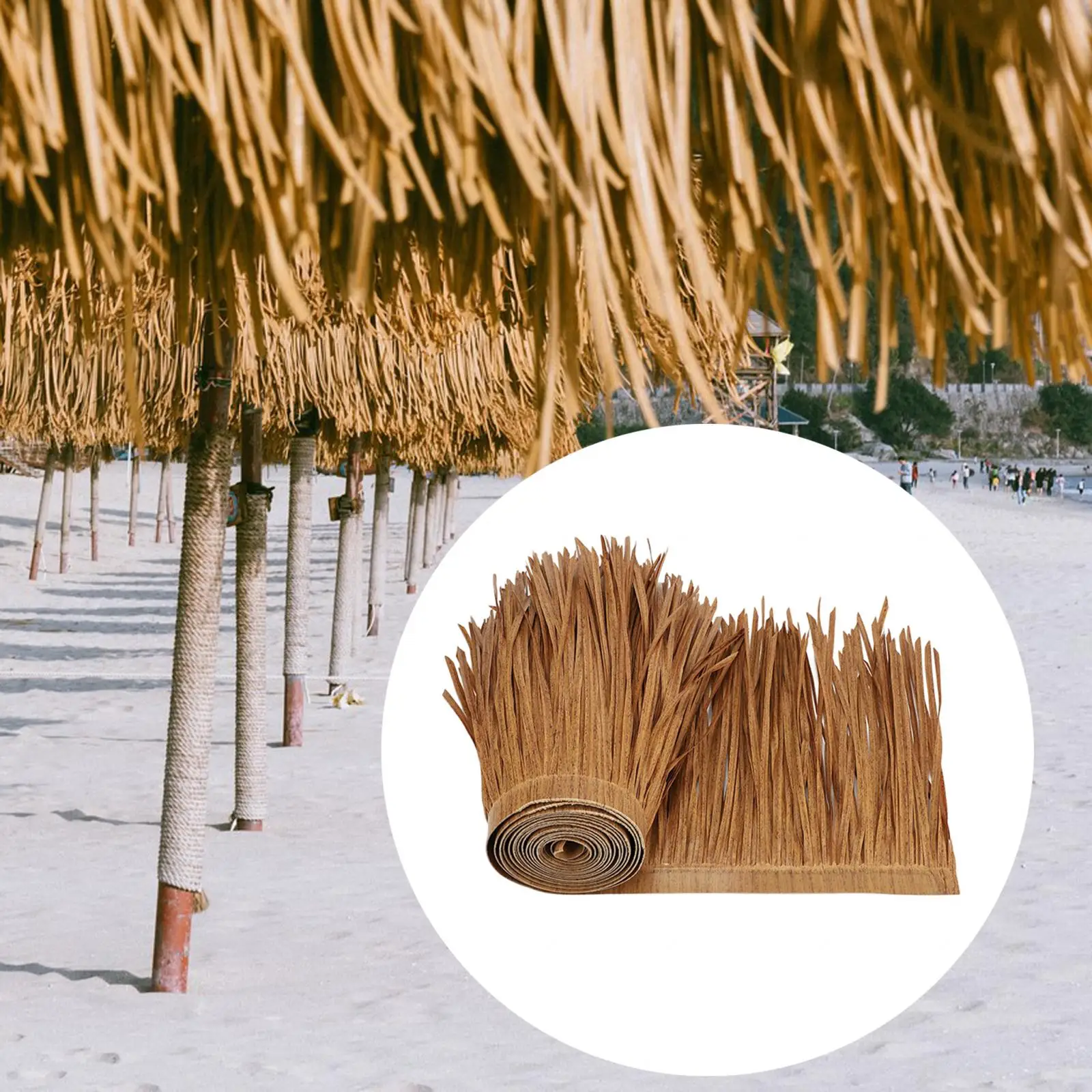 Grass Artificial Thatch Roofing for Outdoor Garden Patio Umbrella Cover 1mx50cm Straw Roof Thatch Simulation Panel Palm