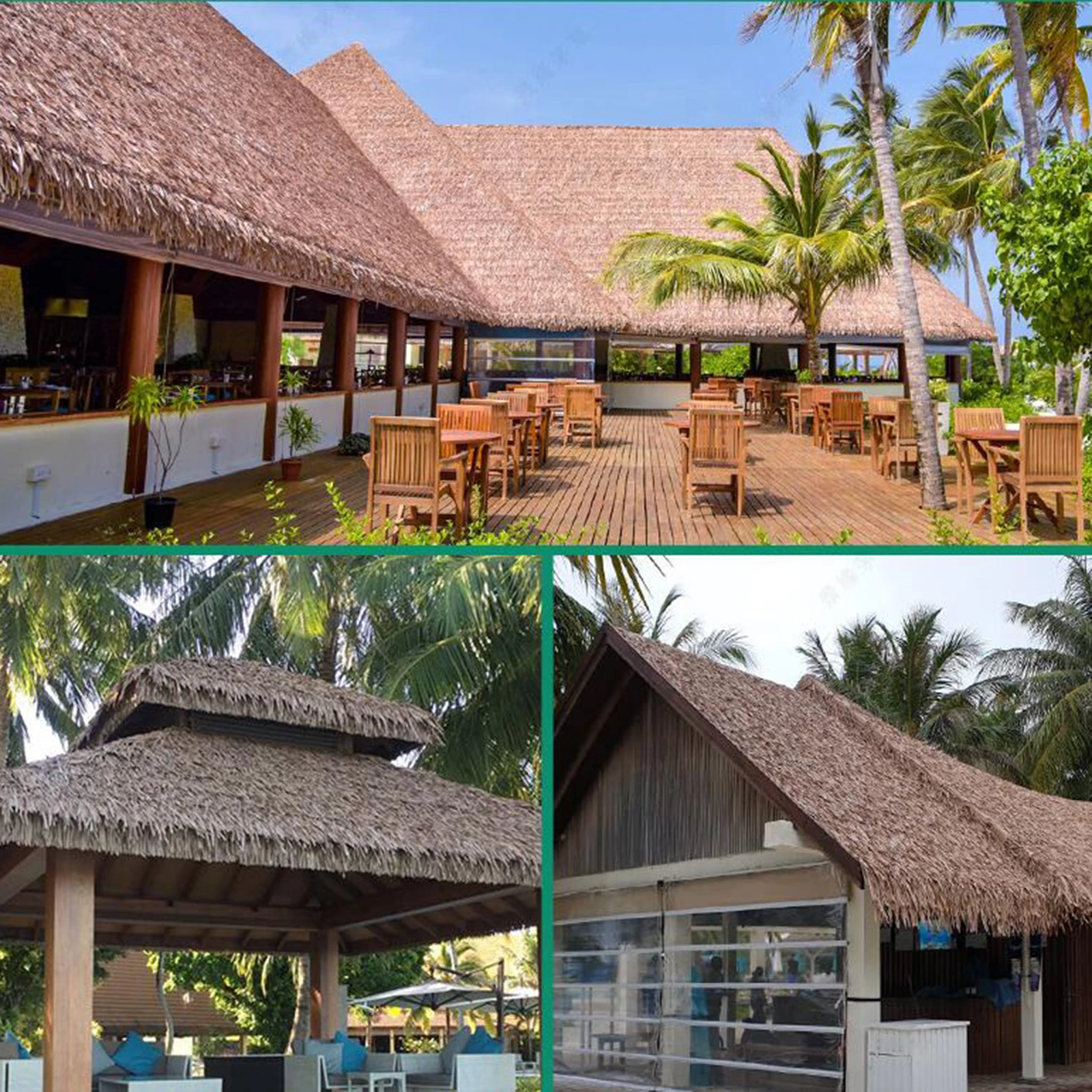 Grass Artificial Thatch Roofing for Outdoor Garden Patio Umbrella Cover 1mx50cm Straw Roof Thatch Simulation Panel Palm