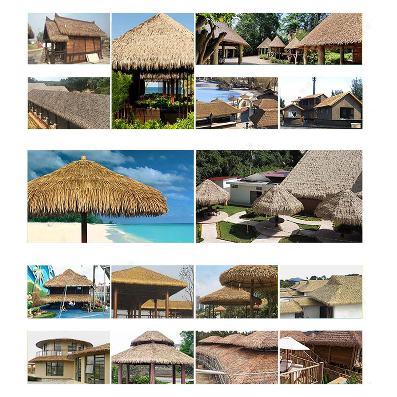 Grass Artificial Thatch Roofing for Outdoor Garden Patio Umbrella Cover 1mx50cm Straw Roof Thatch Simulation Panel Palm