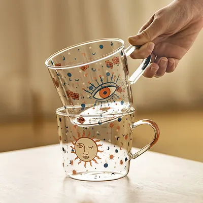 Greek Blue Eye Mug Glass Cup Greek Blue Eye Mug Glass Cup