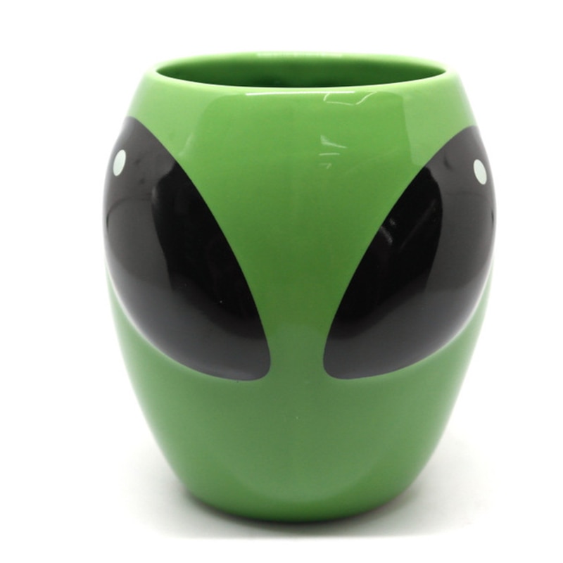 Green Ceramic Alien Coffee Mug