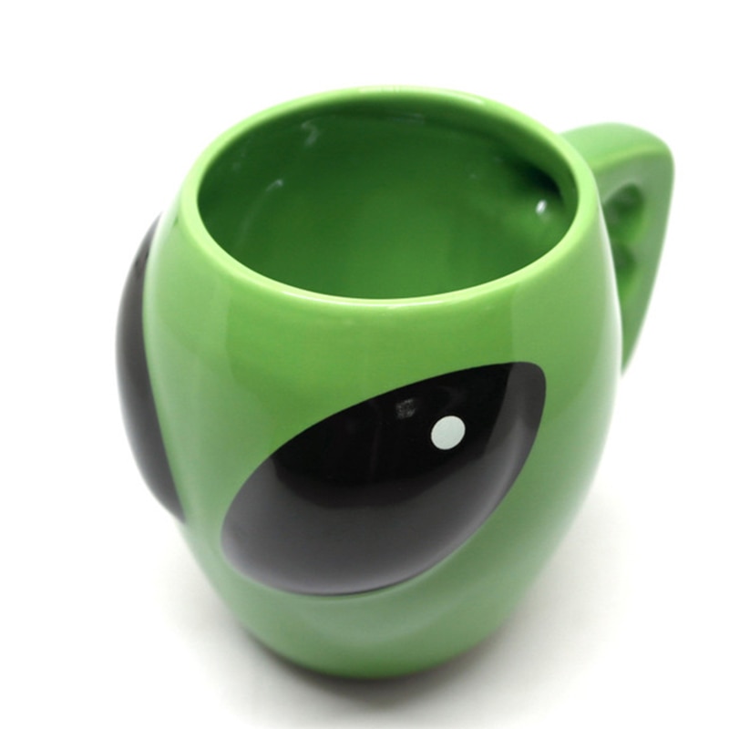 Green Ceramic Alien Coffee Mug