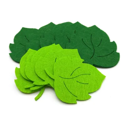 Green Felt Leaves Craft Supplies (10pc) Green Felt Leaves Craft Supplies (10pc)