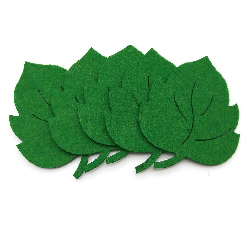 Green Felt Leaves Craft Supplies (10pc) Green Felt Leaves Craft Supplies (10pc)