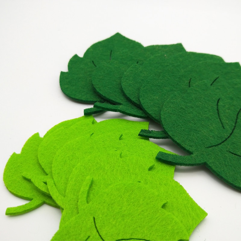 Green Felt Leaves Craft Supplies (10pc) Green Felt Leaves Craft Supplies (10pc)