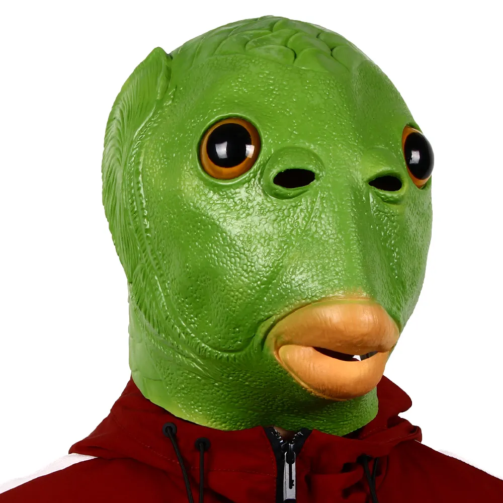 Green Fish Head Mask Halloween Funny Cosplay Costume Mask Unisex Adult Carnival Party Headdress Props Green Fish Head Mask Halloween Funny Cosplay Costume Mask Unisex Adult Carnival Party Headdress Props