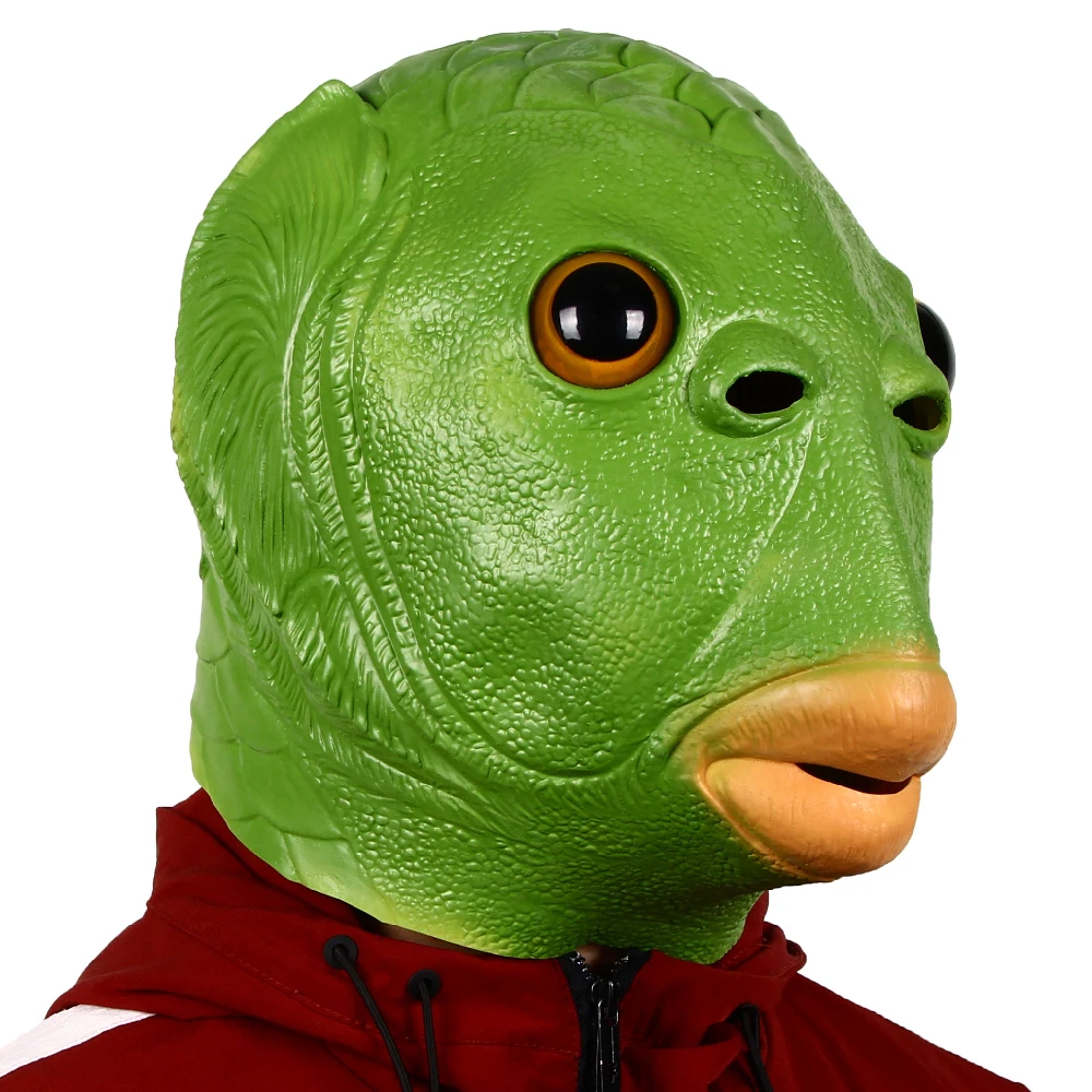 Green Fish Head Mask Halloween Funny Cosplay Costume Mask Unisex Adult Carnival Party Headdress Props Green Fish Head Mask Halloween Funny Cosplay Costume Mask Unisex Adult Carnival Party Headdress Props
