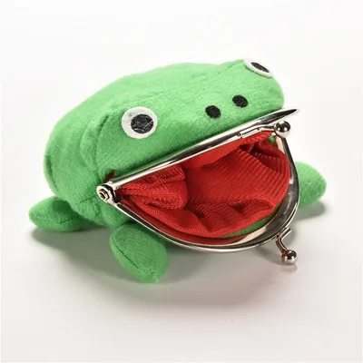 Green Flannel Frog Purse