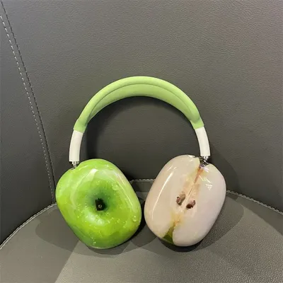 Green Fruit Series Y2K Airpods Max Headphones Case Cover 3D Resin Customized Airpods Cases Headphones Accessories