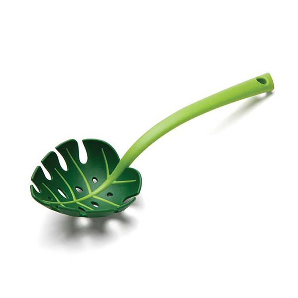 Green Monstera Leaf Pasta Serving Spoon