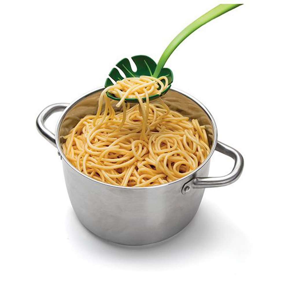 Green Monstera Leaf Pasta Serving Spoon
